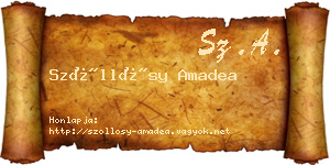 Szőllősy Amadea névjegykártya